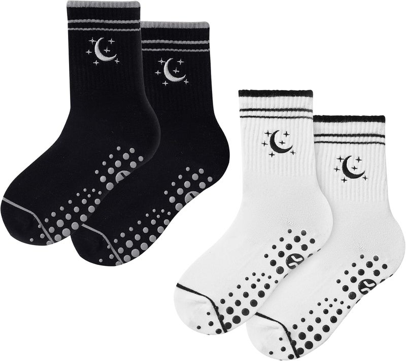 CoolMate Store Pilates Socks with Grips for Women, Yoga Socks, Crew Non Slip Women for Barre, Pilates Gifts - Image 1
